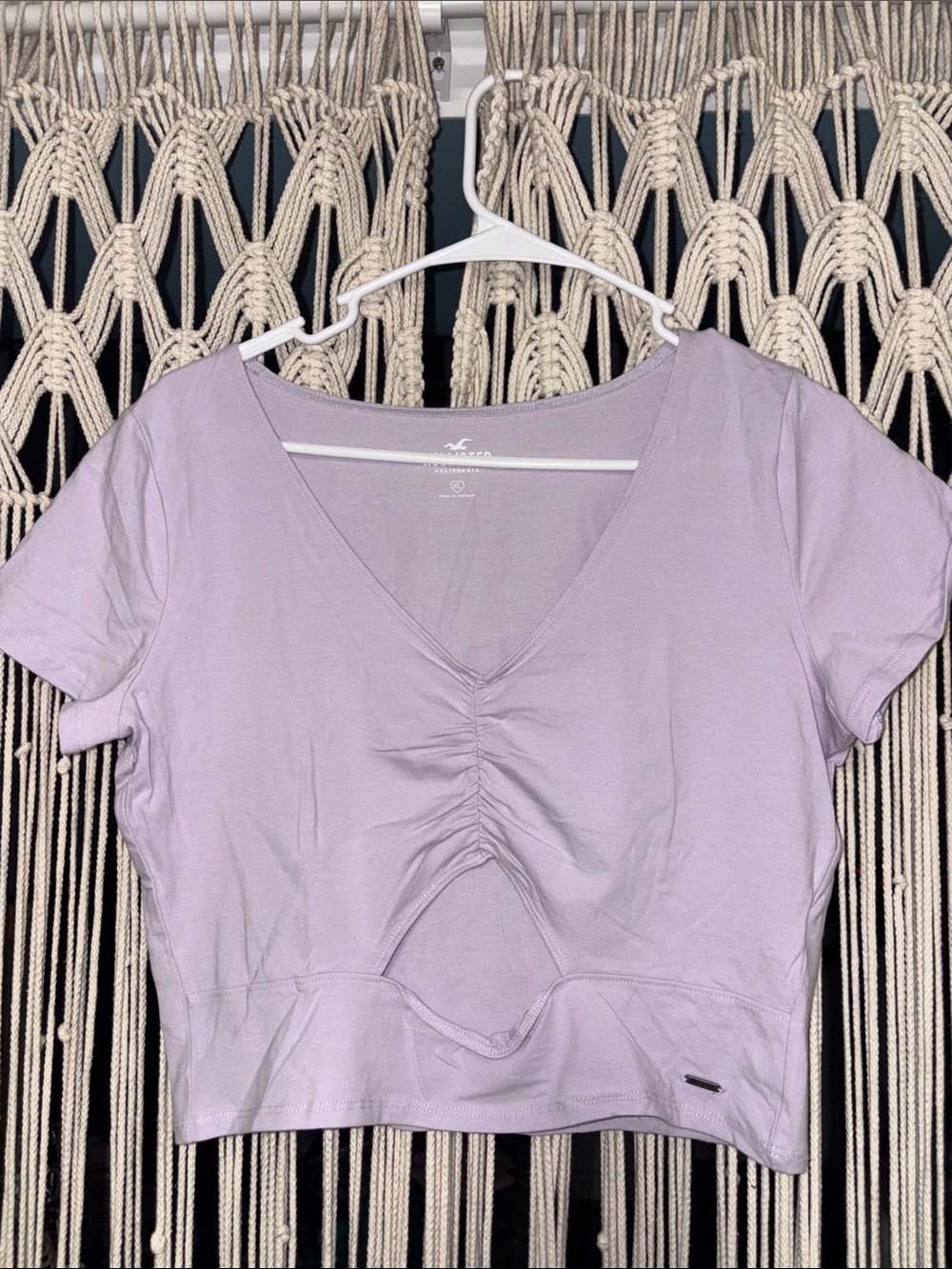Hollister Ruched V-Neck Crop Top